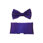 Men's Satin Silky Bow Tie Hankie by J.Valintin Collection #10024 Dark Purple
