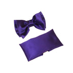 Men's Satin Silky Bow Tie Hankie by J.Valintin Collection #10024 Dark Purple