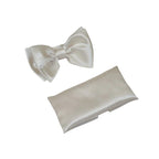 Men's Satin Silky Bow Tie Hankie by J.Valintin Collection #10036 Off White