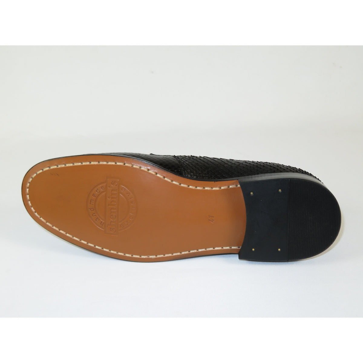 Men's Shoes By SHENBINS Genuine Python Leather Hand Made in Turkey 101-1 Black Snake