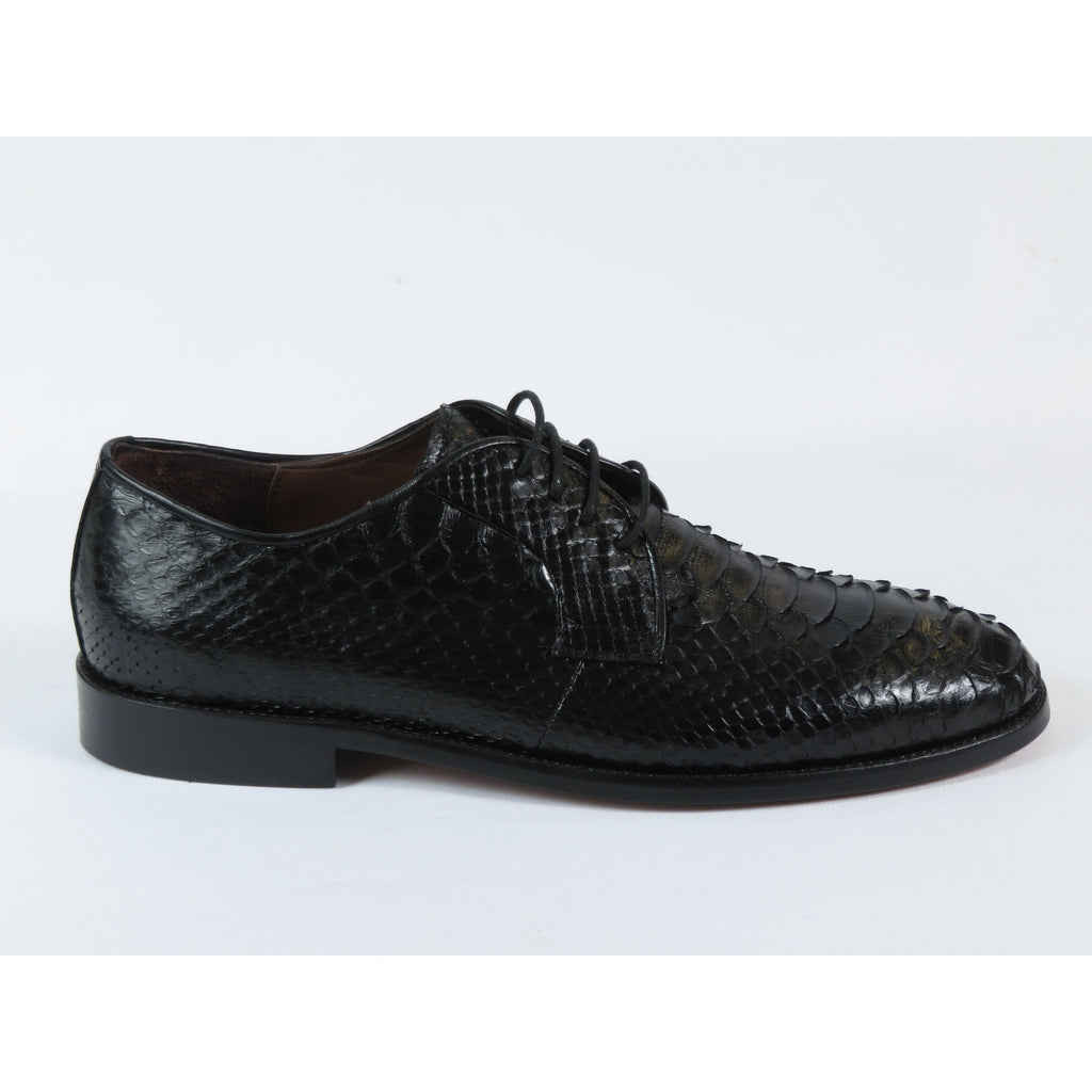 Men's Shoes By SHENBINS Genuine Python Leather Hand Made in Turkey 101-1 Black Snake