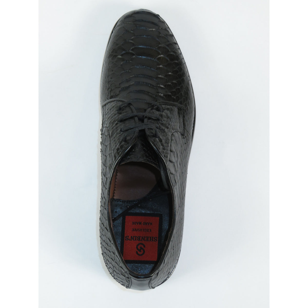 Men's Shoes By SHENBINS Genuine Python Leather Hand Made in Turkey 101-1 Black Snake