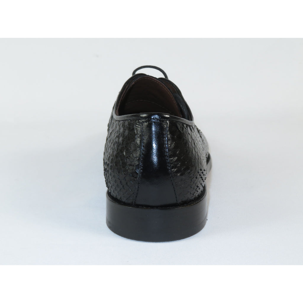 Men's Shoes By SHENBINS Genuine Python Leather Hand Made in Turkey 101-1 Black Snake