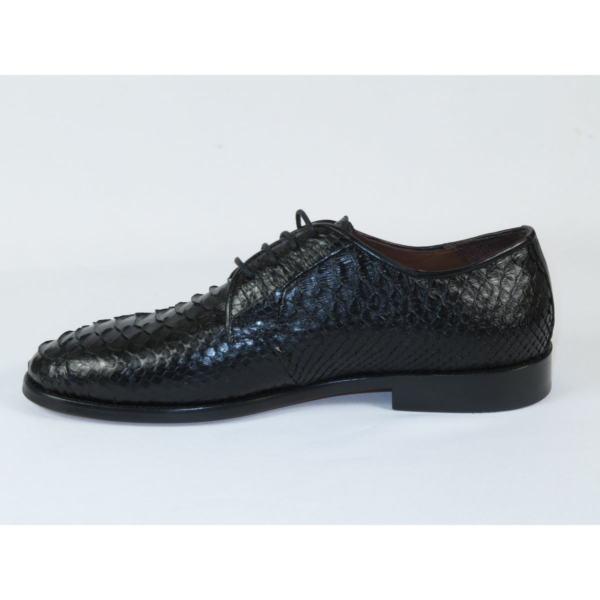 Men's Shoes By SHENBINS Genuine Python Leather Hand Made in Turkey 101-1 Black Snake