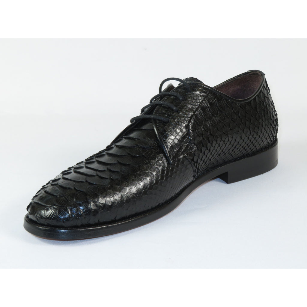 Men's Shoes By SHENBINS Genuine Python Leather Hand Made in Turkey 101-1 Black Snake