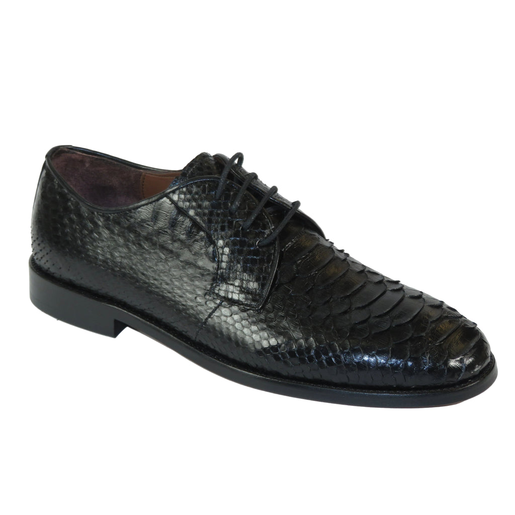 Men's Shoes By SHENBINS Genuine Python Leather Hand Made in Turkey 101-1 Black Snake