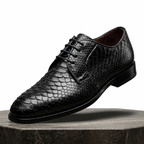Men's Shoes By SHENBINS Genuine Python Leather Hand Made in Turkey 101-1 Black Snake