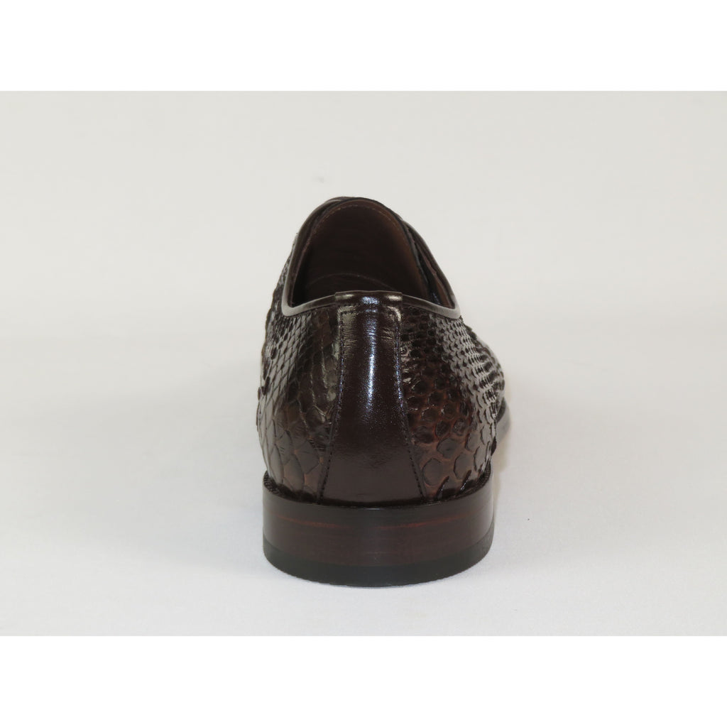Men's Shoes By SHENBINS Genuine Python Leather Hand Made in Turkey 101-1 Brown Snake