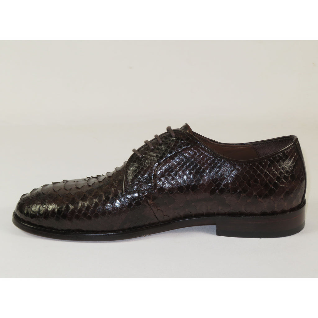 Men's Shoes By SHENBINS Genuine Python Leather Hand Made in Turkey 101-1 Brown Snake