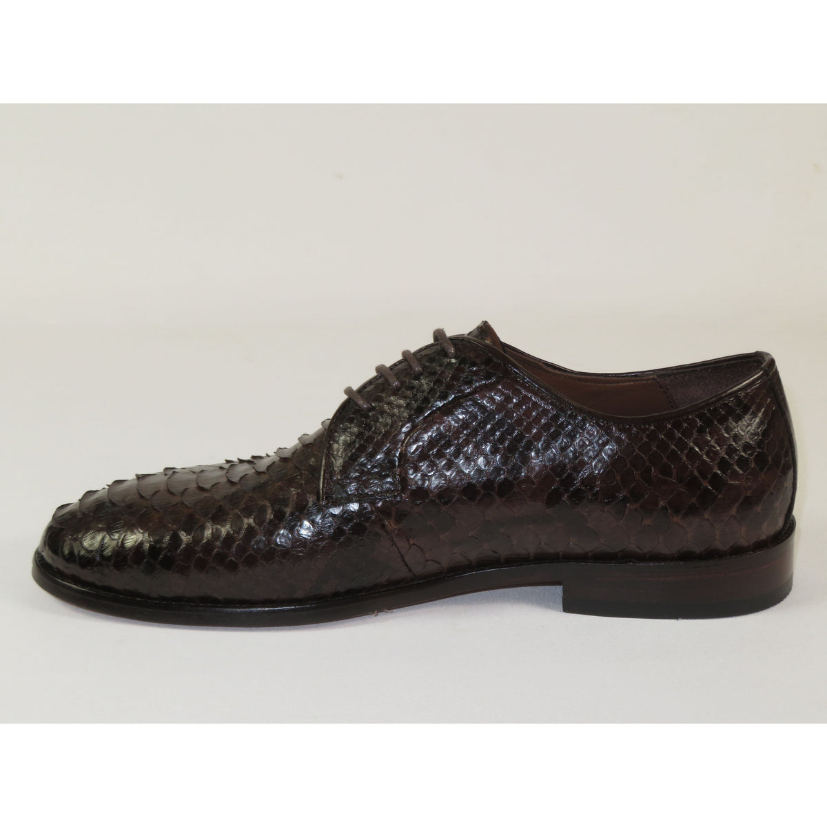 Men's Shoes By SHENBINS Genuine Python Leather Hand Made in Turkey 101-1 Brown Snake