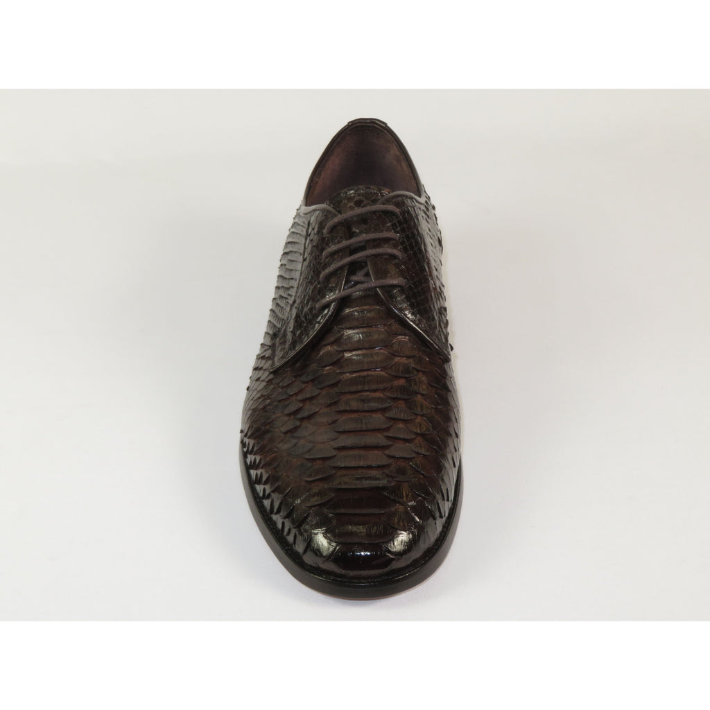 Men's Shoes By SHENBINS Genuine Python Leather Hand Made in Turkey 101-1 Brown Snake