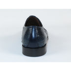 Men's Shoes By SHENBINS Genuine Python Leather Hand Made in Turkey 101-1 Navy Snake