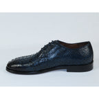 Men's Shoes By SHENBINS Genuine Python Leather Hand Made in Turkey 101-1 Navy Snake