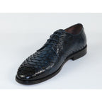 Men's Shoes By SHENBINS Genuine Python Leather Hand Made in Turkey 101-1 Navy Snake