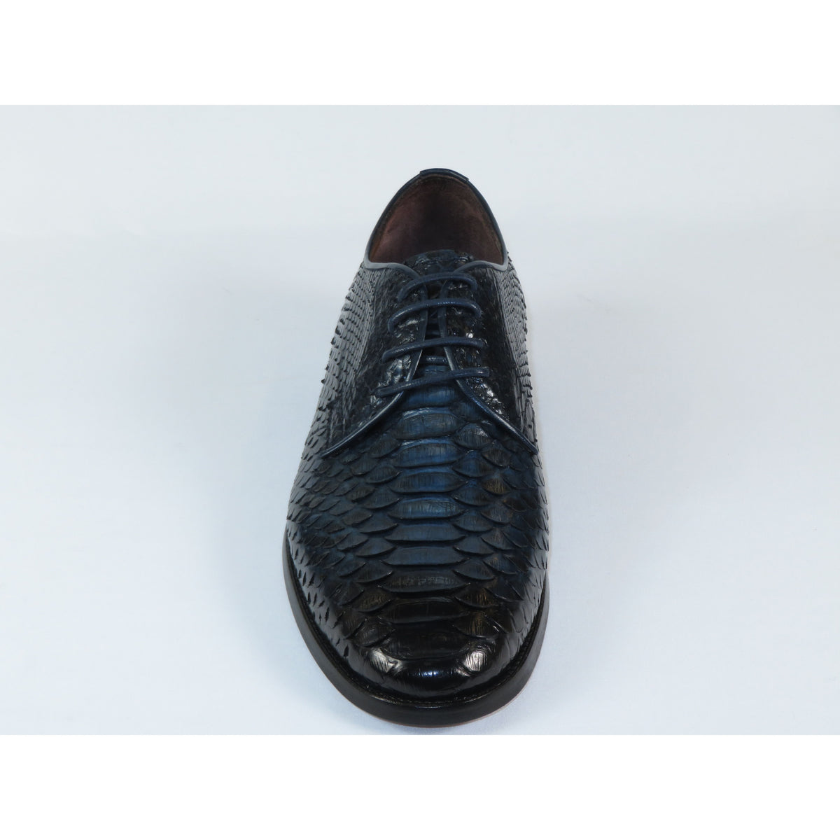Men's Shoes By SHENBINS Genuine Python Leather Hand Made in Turkey 101-1 Navy Snake