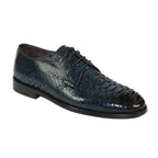 Men's Shoes By SHENBINS Genuine Python Leather Hand Made in Turkey 101-1 Navy Snake