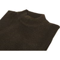 Mock Neck Merinos Wool Sweater PRINCELY From Turkey Soft Knits 1011-00 Brown
