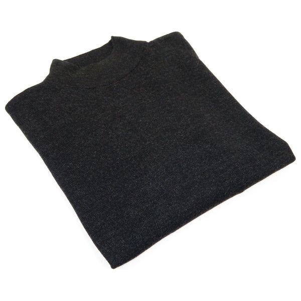 Mock Neck Merinos Wool Sweater PRINCELY From Turkey Soft Knits 1011-00 Charcoal