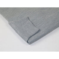 Mens PRINCELY Soft Merinos Wool Sweater Knits Light Weight Polo 1011-40 Lt Gray