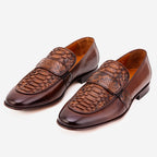 Vinci The Dorian Tan Snake and Baby Buffalo Leather Loafer Men Shoe