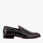 The Viper Black Snake Skin Leather Bit Loafer Men Shoe