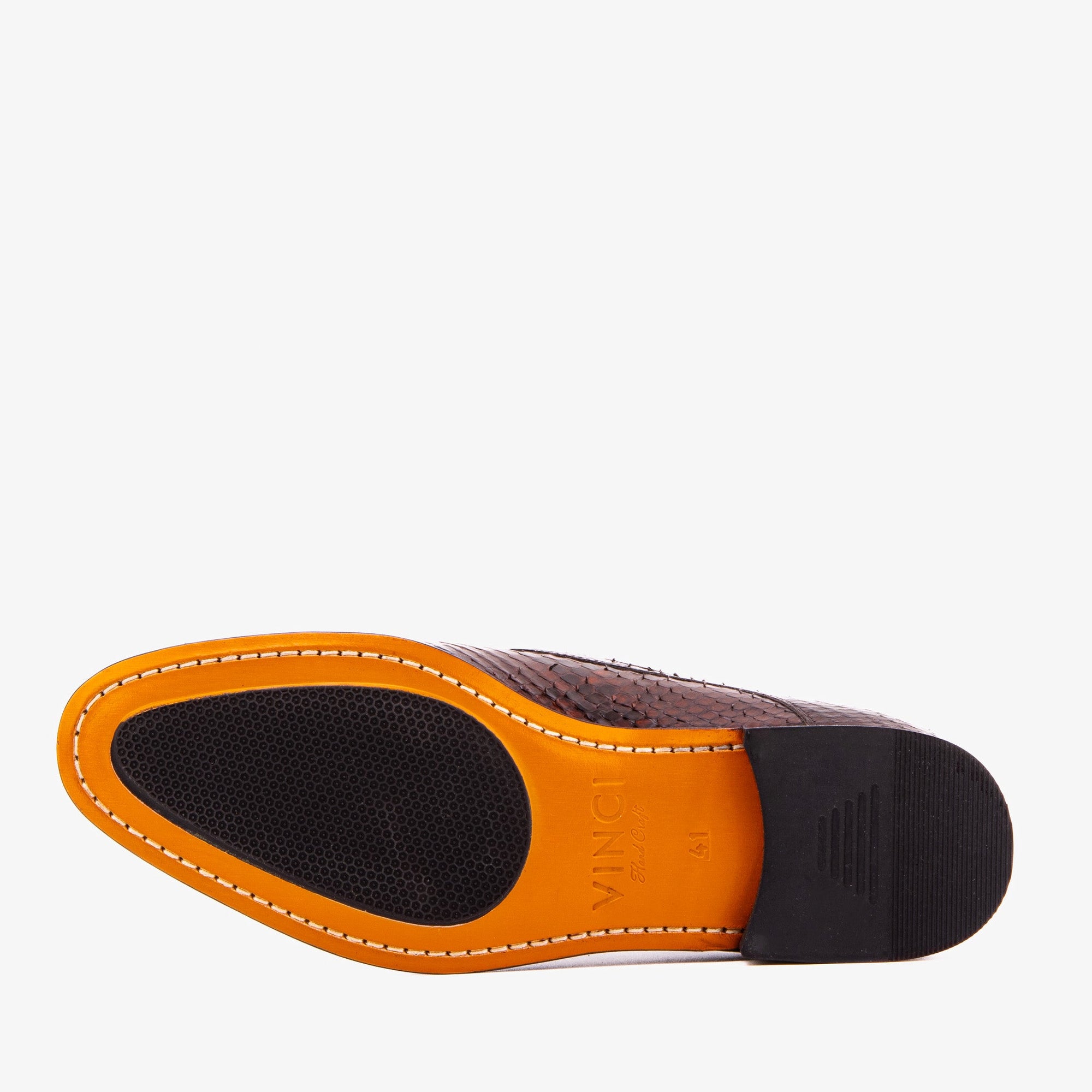 The Viper Brown Snake Skin Leather Bit Loafer Men Shoe