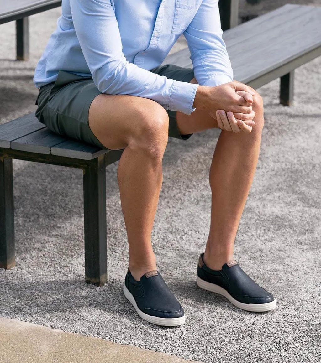 Nunn Bush KORE City Walk Moc Toe Slip-On Walking Shoes Black 84820-001