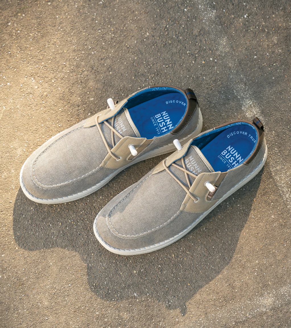 Nunn Bush Brewski Moc Toe Slip On Walking Shoes Stone 84902-275