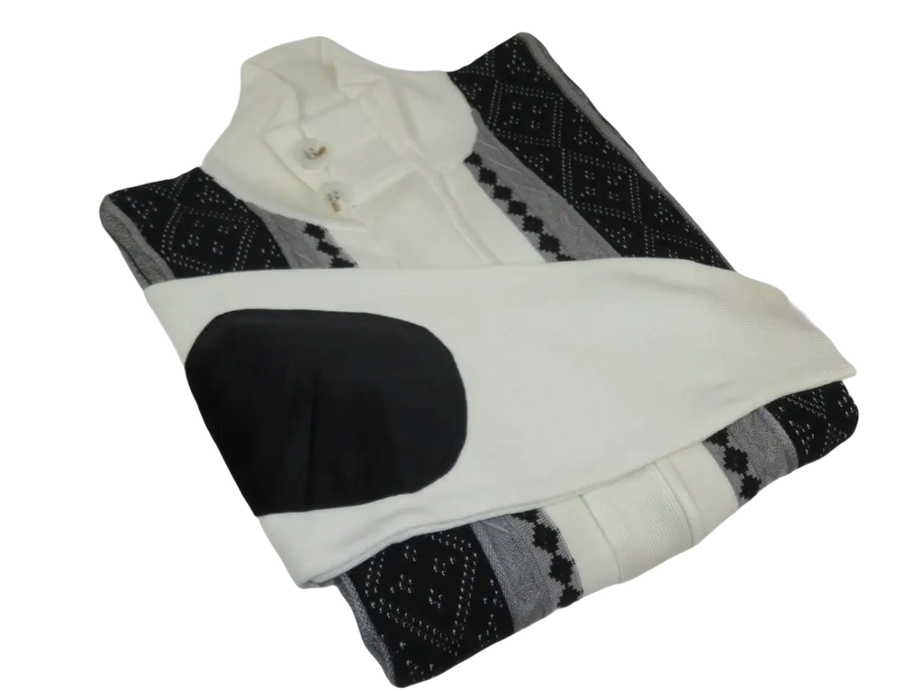 Men's Fancy European Sweater Jacket By Silversilk Fashionable 11007 Cream