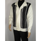 Men's Fancy European Sweater Jacket By Silversilk Fashionable 11007 Cream