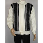 Men's Fancy European Sweater Jacket By Silversilk Fashionable 11007 Cream