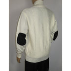 Men's Fancy European Sweater Jacket By Silversilk Fashionable 11007 Cream
