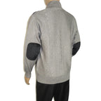 Men's Fancy European Sweater Jacket By Silversilk Fashionable 11007 Gray