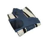 Men's Fancy European Sweater Jacket By Silversilk Fashionable 11007 Indigo Blue