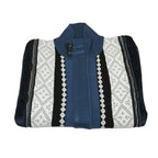 Men's Fancy European Sweater Jacket By Silversilk Fashionable 11007 Indigo Blue