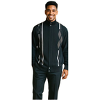 Men's Fancy European Sweater Jacket By Silversilk Fashionable 11009 Black