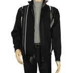 Men's Fancy European Sweater Jacket By Silversilk Fashionable 11009 Black