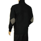 Men's Fancy European Sweater Jacket By Silversilk Fashionable 11009 Black