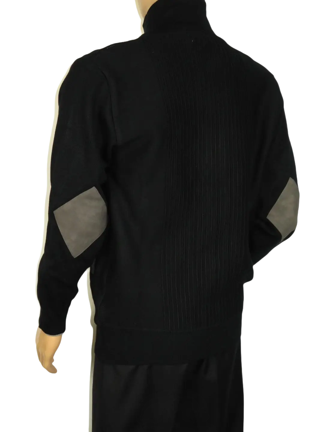 Men's Fancy European Sweater Jacket By Silversilk Fashionable 11009 Black