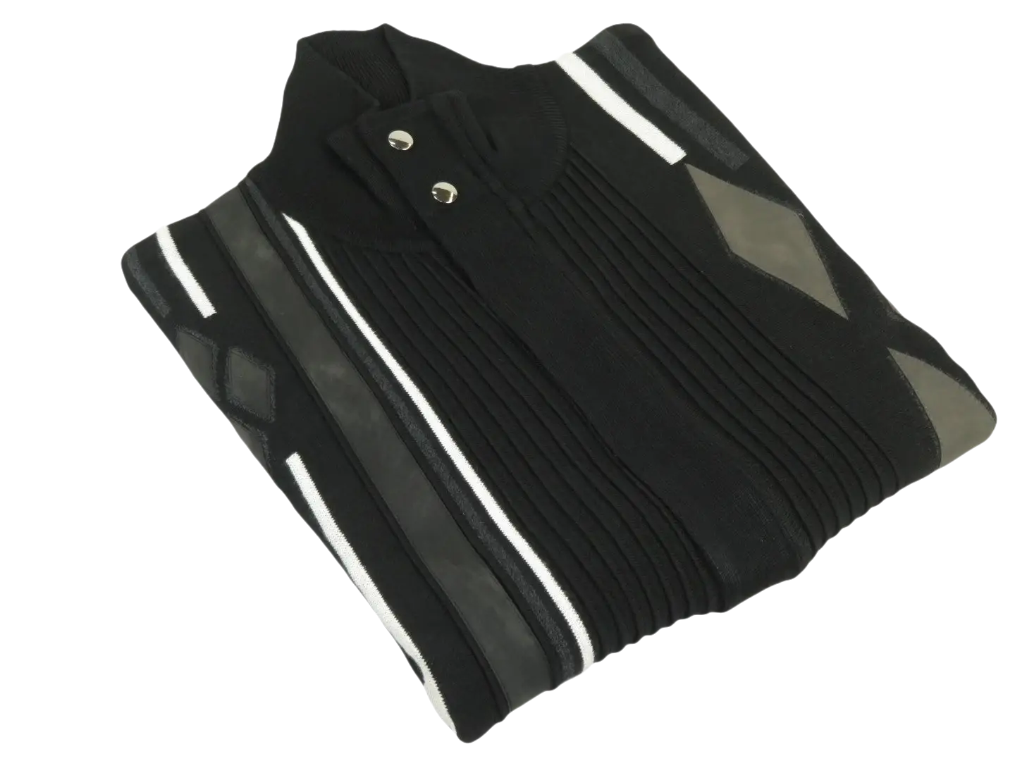 Men's Fancy European Sweater Jacket By Silversilk Fashionable 11009 Black