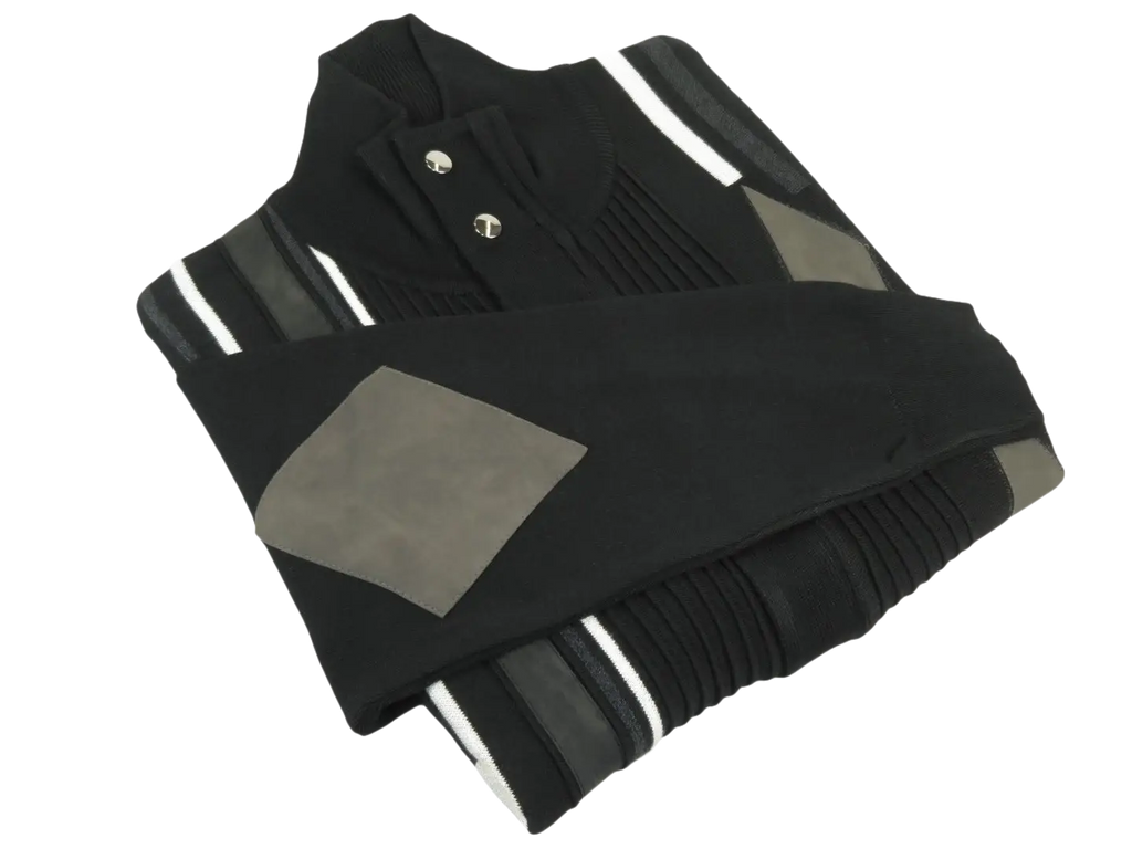 Men's Fancy European Sweater Jacket By Silversilk Fashionable 11009 Black