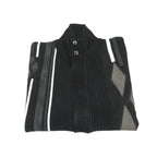 Men's Fancy European Sweater Jacket By Silversilk Fashionable 11009 Black