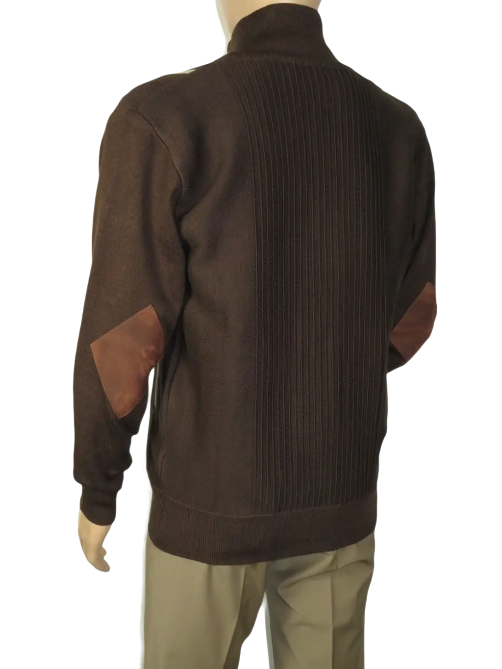 Men's Fancy European Sweater Jacket By Silversilk Fashionable 11009 Brown