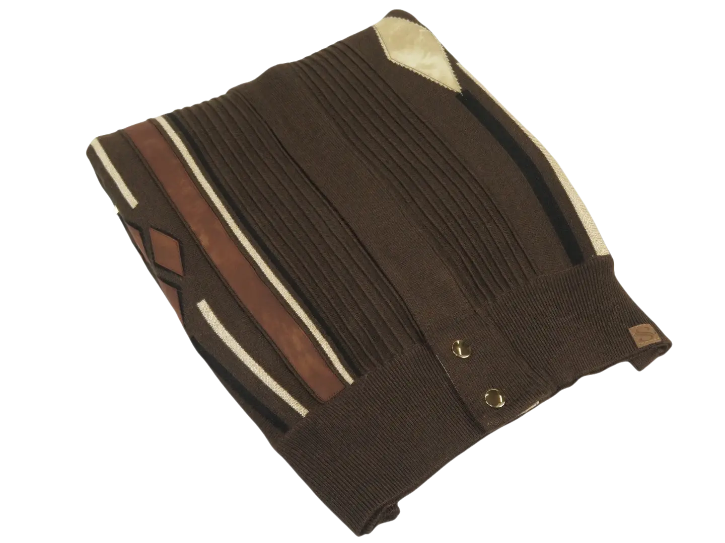 Men's Fancy European Sweater Jacket By Silversilk Fashionable 11009 Brown