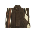 Men's Fancy European Sweater Jacket By Silversilk Fashionable 11009 Brown