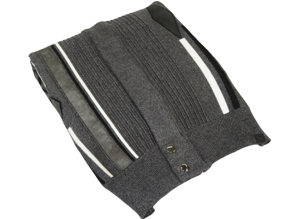 Men's Fancy European Sweater Jacket By Silversilk Fashionable 11009 Gray