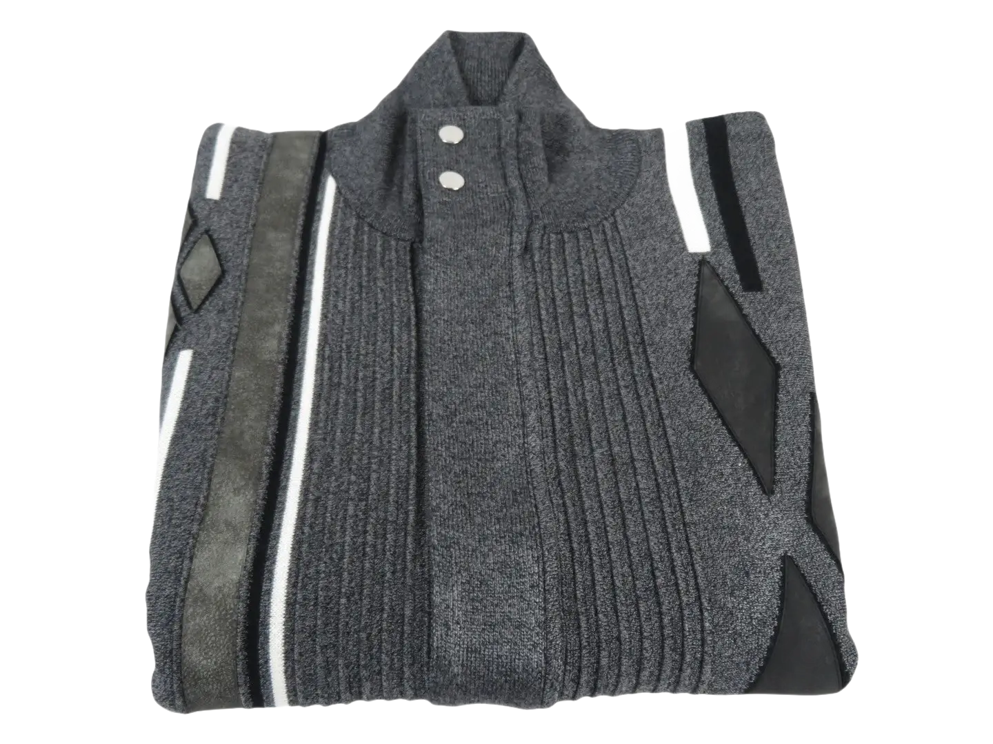Men's Fancy European Sweater Jacket By Silversilk Fashionable 11009 Gray