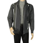 Men's Fancy European Sweater Jacket By Silversilk Fashionable 11009 Gray