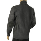 Men's Fancy European Sweater Jacket By Silversilk Fashionable 11009 Gray
