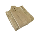 Men's Fancy European Sweater Jacket By Silversilk Fashionable 11009 Tan